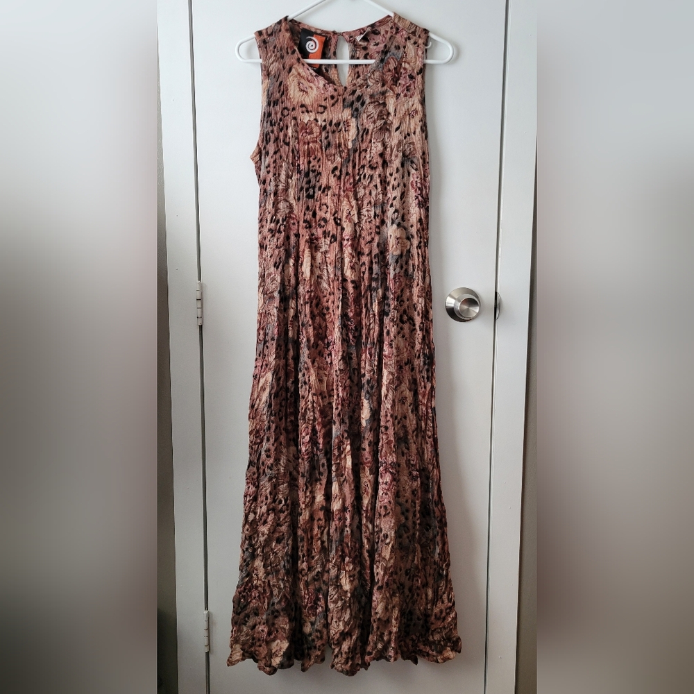 Vintage floral leopard maxi dress